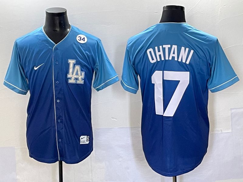 Men 2025 Los Angeles Dodgers #17 Ohtani Blue Nike MLB Jersey Drift style 5